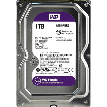 Жесткий диск Purple Surveillance HDD SATA 1ТБ [WD10EJRX]
