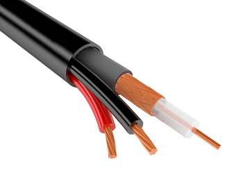 Коаксиальный кабель КВК-В-2х0,75 экранированный, черного цвета 